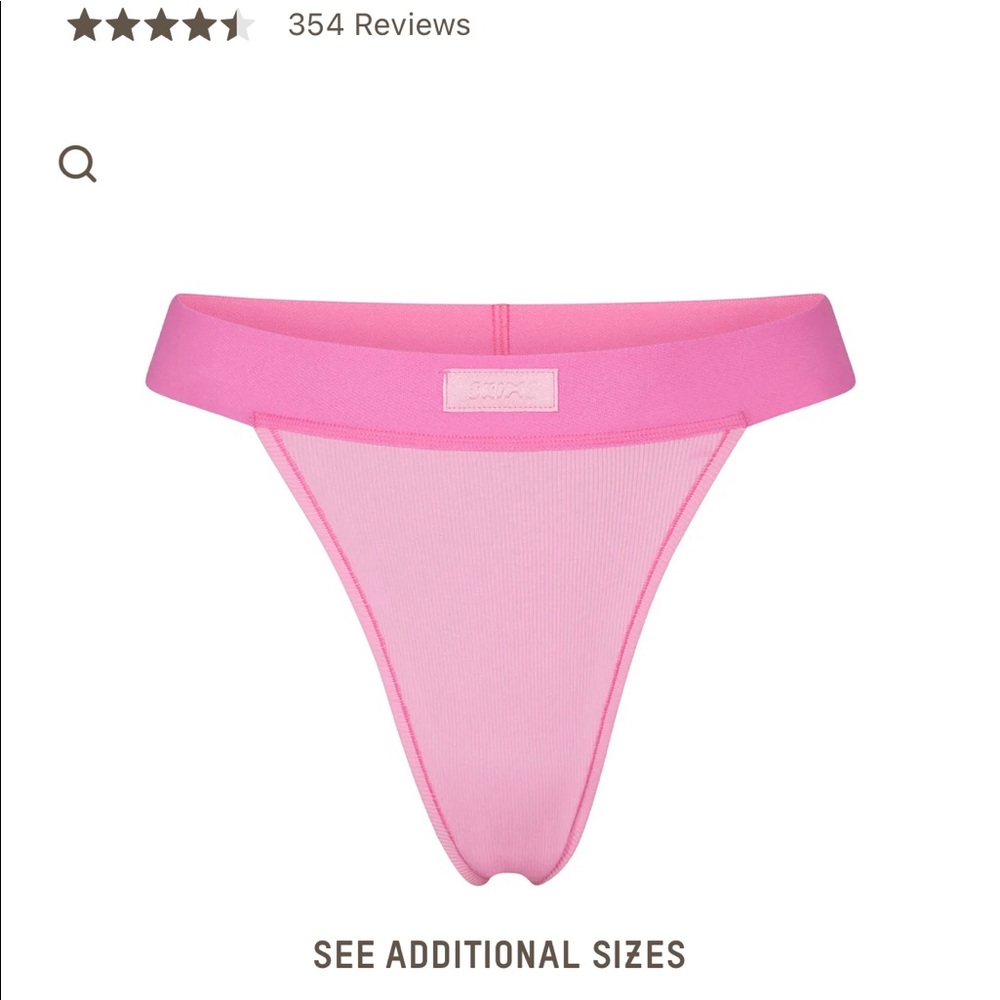 Skims Cotton Rib Thong Bubble Gum 💕